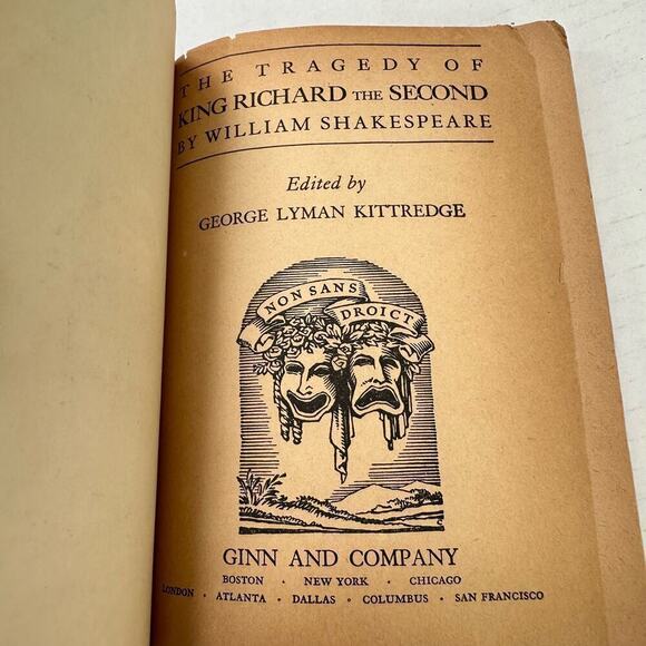 The Tragedy of King Richard The Second William Shakespeare Vintage Book - Picture 5 of 9